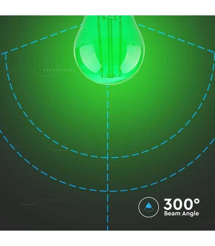 Bec Led G45 E27 2w Cu Filament Lumina Verde V Tac Sku 217411