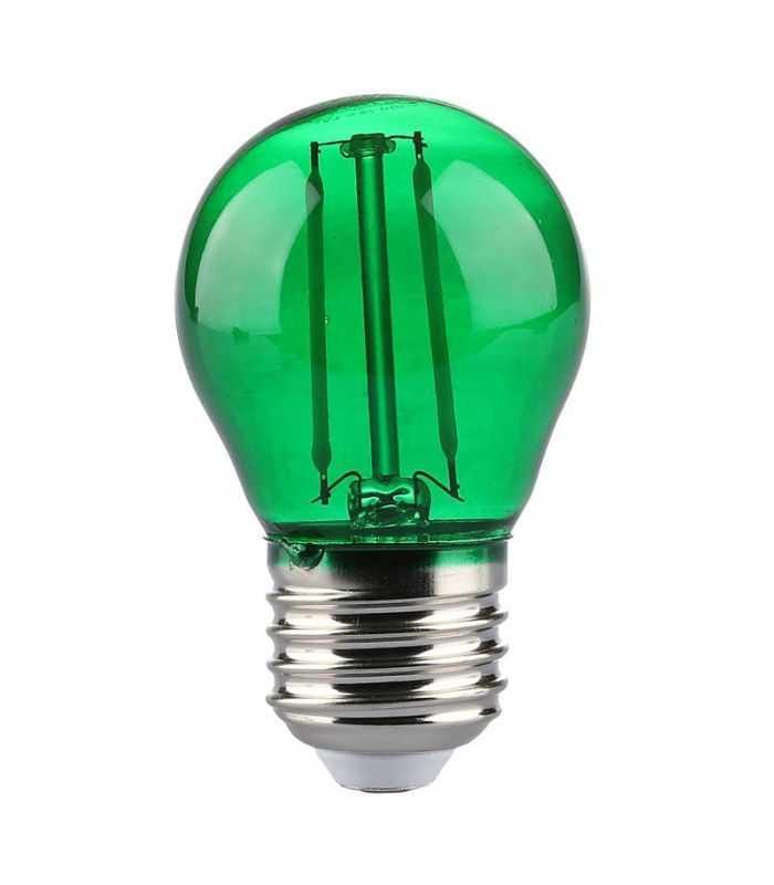 Bec LED G45 E27 2W cu filament lumina verde V-tac SKU-217411