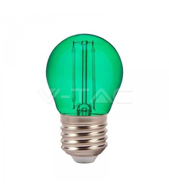 Bec LED G45 E27 2W cu filament lumina verde V-TAC