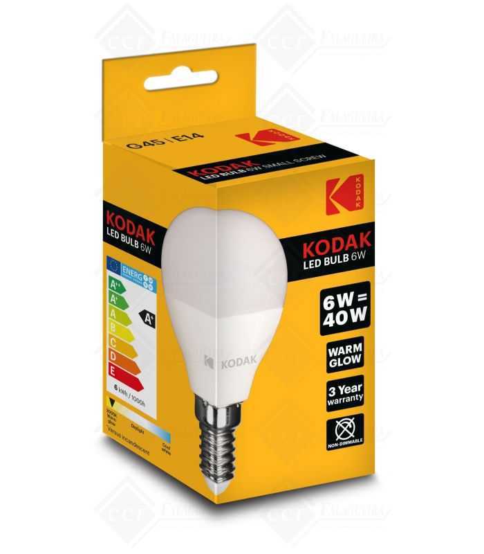 Bec LED KODAK E14 6W 480lm echivalent 40W 6000K lumina rece