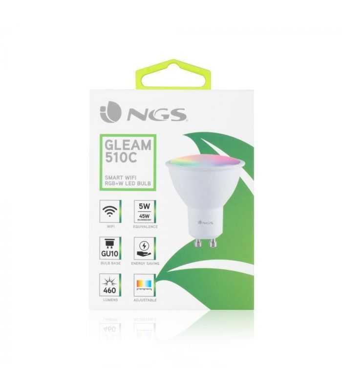 Bec Led Smart Wifi Gu10 5w Rgb 460lm Gleam 510c Ngs