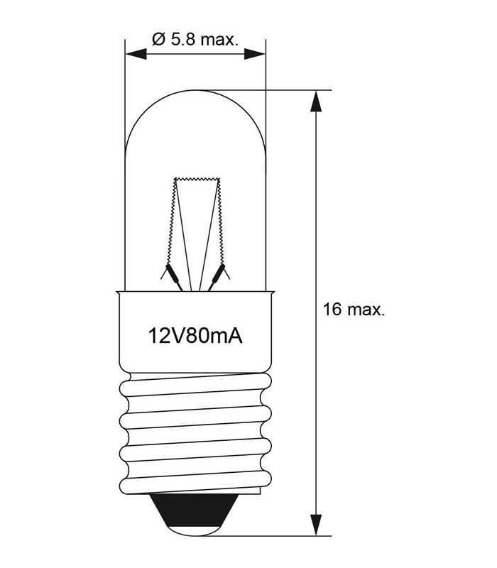 Bec Miniatural Incandescent E5 12vdc 80ma Alb Cald 2700k Goobay 9521