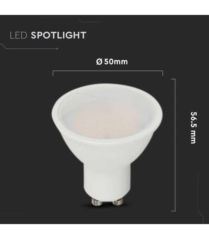Bec Spot Led Gu10 10w 1000lm 4000k Alb Neutru Cip Samsung V Tac Sku 21879