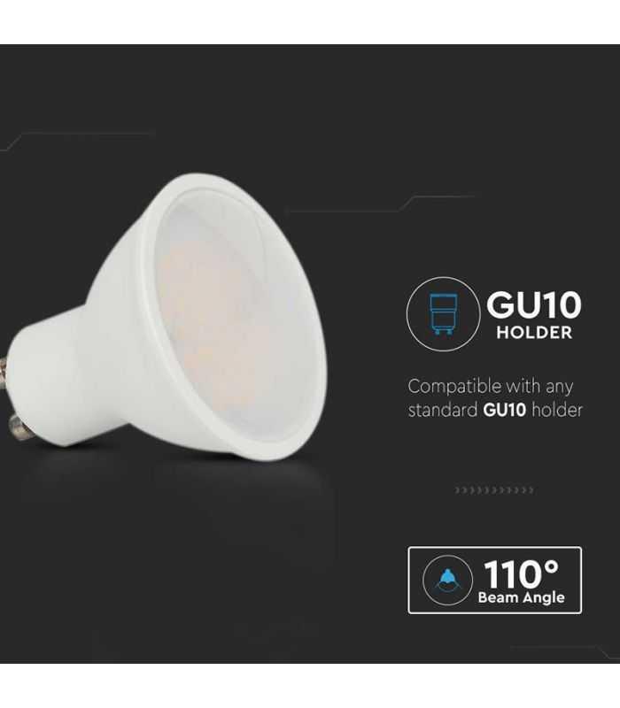 Bec Spot Led Gu10 10w 1000lm 4000k Alb Neutru Cip Samsung V Tac Sku 21879