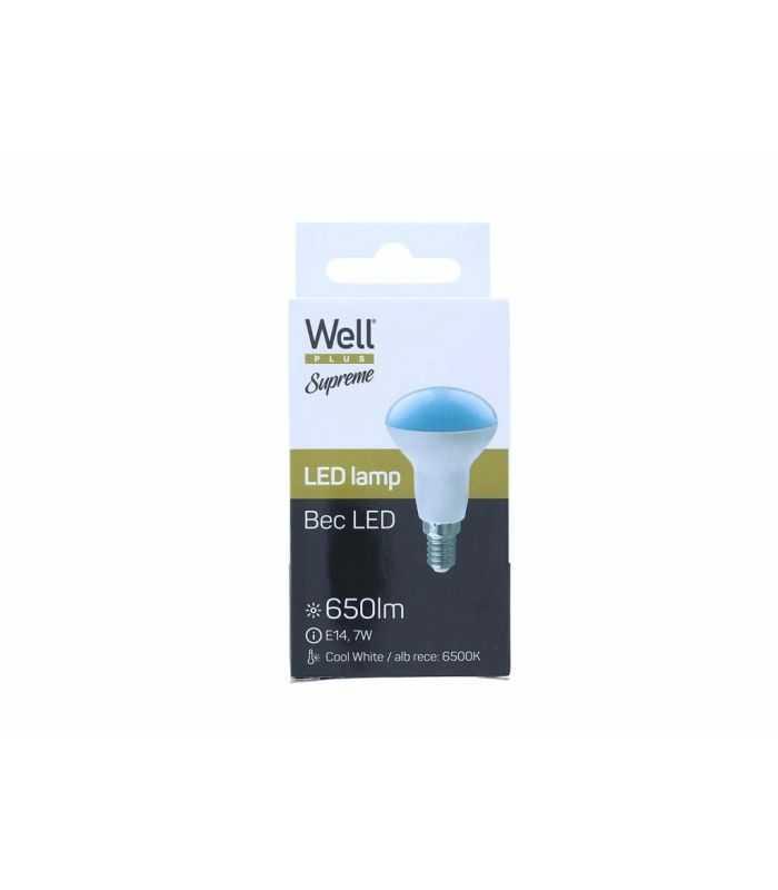 Bec Spot Led R50 E14 7w 230v 650lm 6500k Lumina Rece Supreme Well Ledlc R507e14 07 Wl