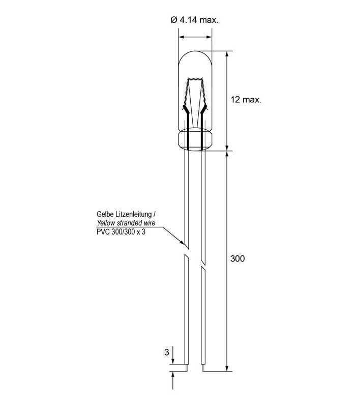 Bec T1 414mm Subminiatura 14v 80ma 11w Incandescent Alb Cald 2700k Cu Fir 30cm 9401 Goobay