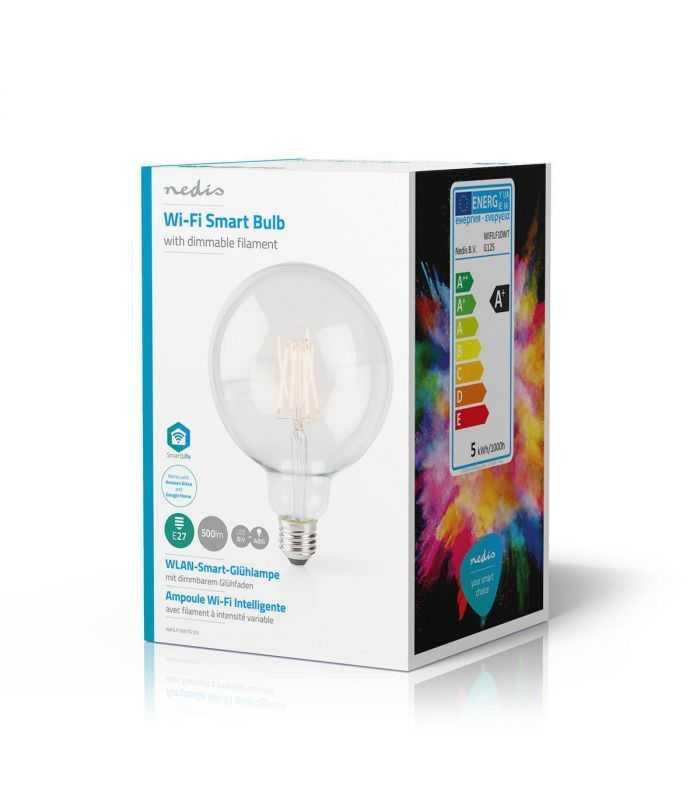 Bec Wi Fi Smart Led Cu Filament E27 125mm 5w 500lm 2700k Nedis