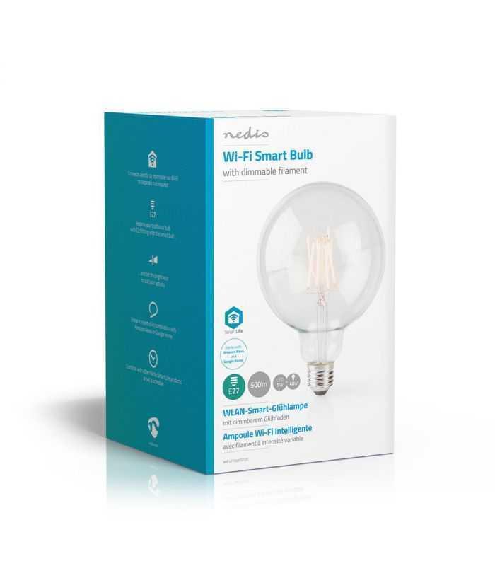 Bec Wi Fi Smart Led Cu Filament E27 125mm 5w 500lm 2700k Nedis