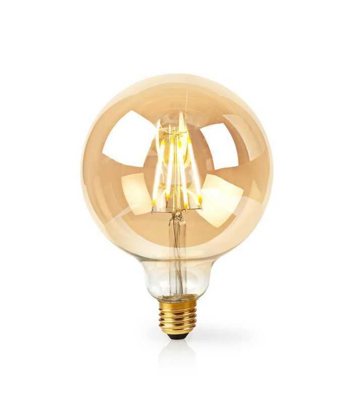 Bec Wi Fi Smart Led Cu Filament Nedis E27 125mm 5w 500lm 2700k Auriu