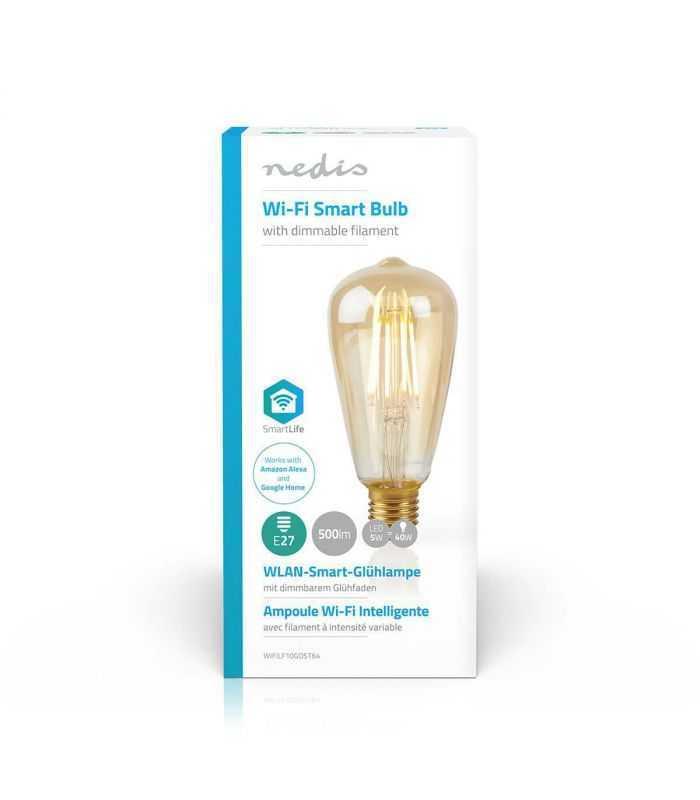 Bec Wi Fi Smart Led Cu Filament Nedis E27 St64 5w 500lm