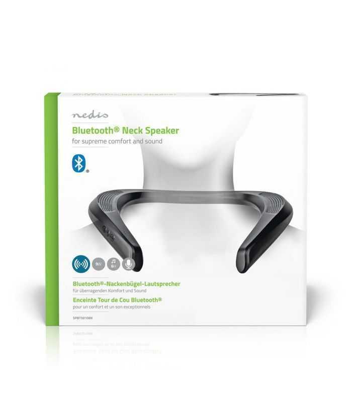 boxa portabila pe gat nedis bluetooth 2x45w redare 6 ore negru 3