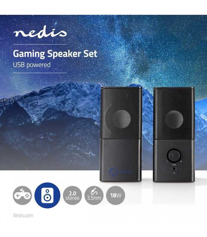 Boxe gaming 2.0 alimentare USB Jack 3.5 mm 18W Nedis