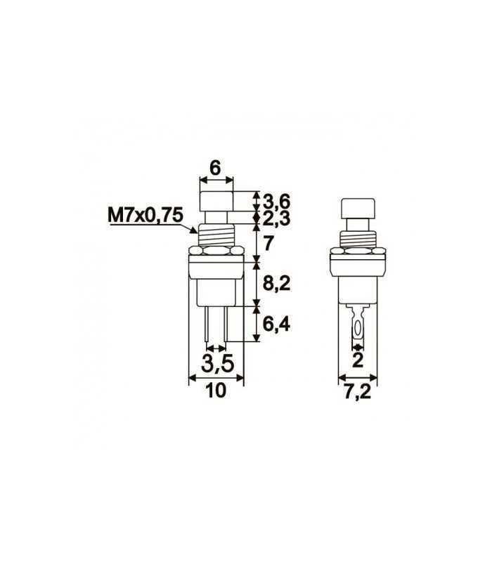 buton 1 circuit 12vdc on off fara retinere rosu 1