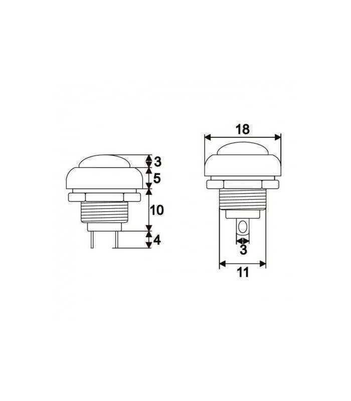 buton 1 circuit 1a 250v off on verde fara retinere 1
