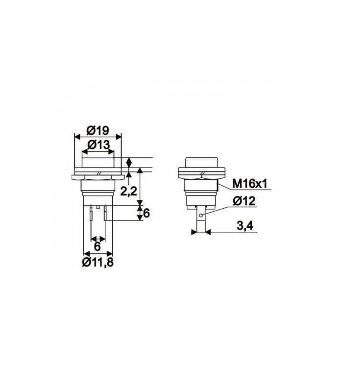 buton 1 circuit 2a 250v off on fara retinere negru 09065fk 1