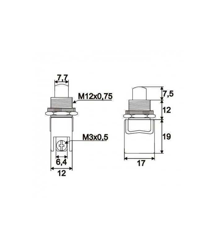 buton 1 circuit 4a 250v on off fara retinere negru 1