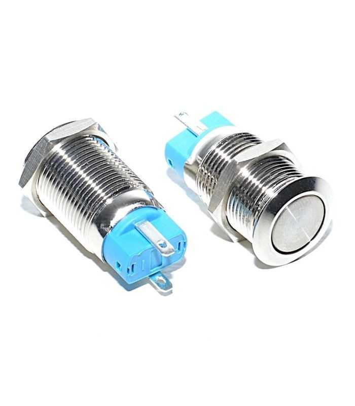 Buton antivandal OFF/ON 3A/250VAC cu retinere 12mm metal