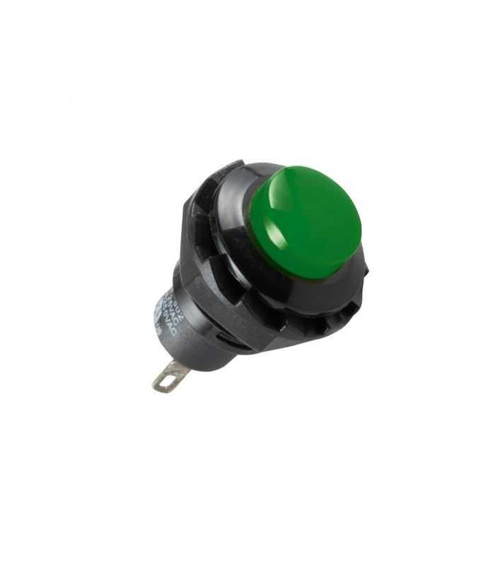 Buton comanda 250V 1 circuit OFF-(ON) 250V/1.5A verde incastrabil 13mm