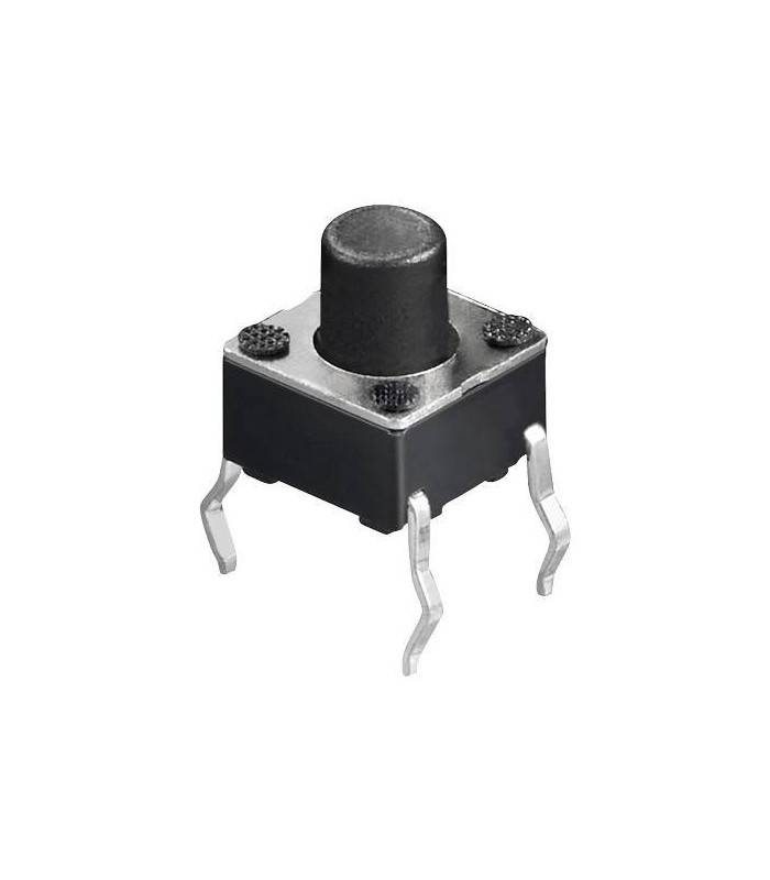 Buton microcontact 4 pini OFF-ON fara retinere 6x6mm buton 4mm de la PCB 7mm