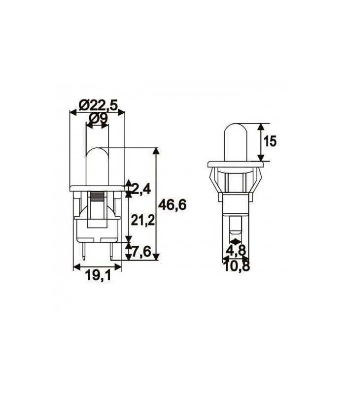 buton on off 1 circuit 25a 250v fara retinere 1