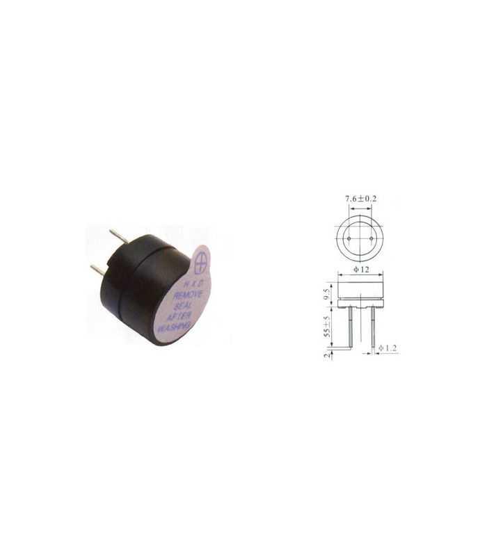 buzzer 9v 12x95mm 76mm cablaj 1