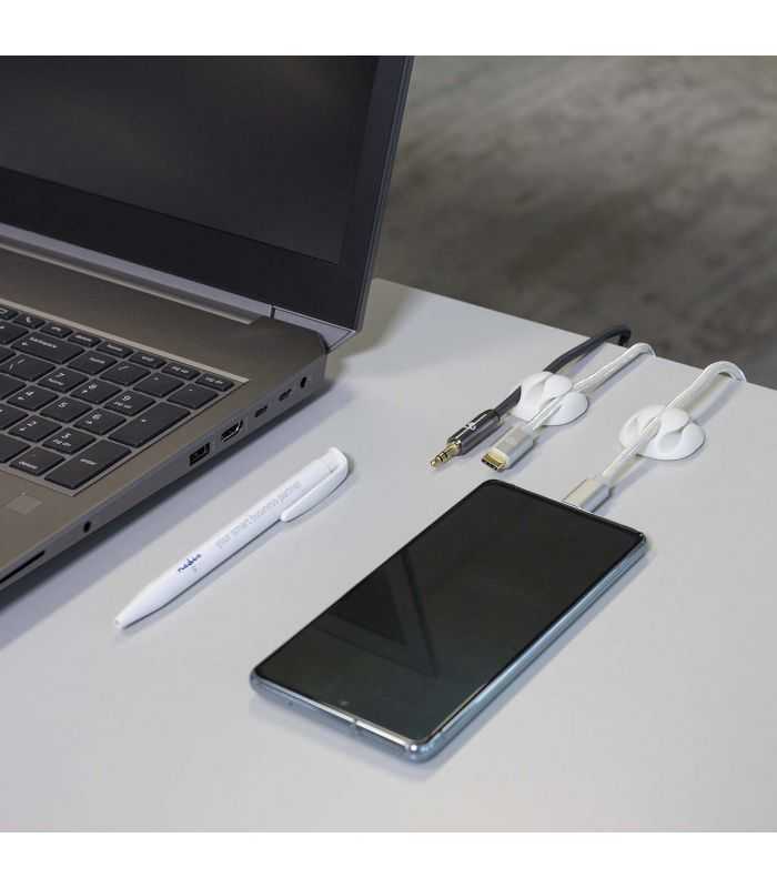 Cable Management Cable Clip Click And Go 4 Pcs 3 Slots Maximum Cable Thickness 53 Mm Tpe White Nedis