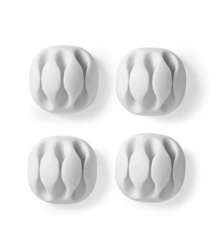 Cable Management Cable Clip Click and Go 4 pcs 3 Slots Maximum cable thickness 5.3 mm TPE White Nedis