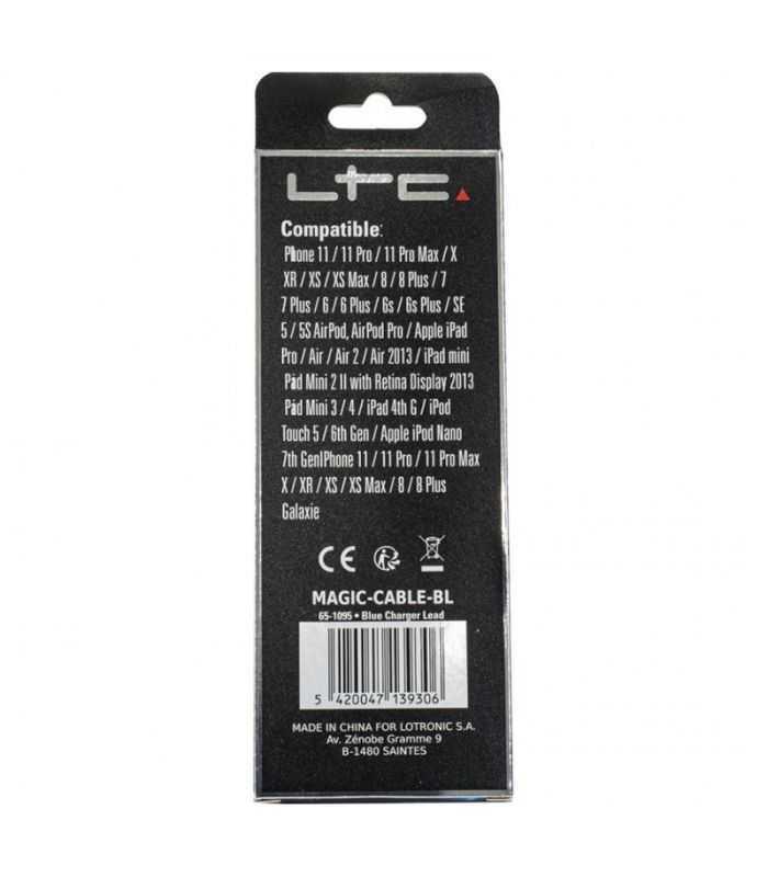 cablu 1m 3in1 usb type c iphone micro usb iluminat led albastru 4