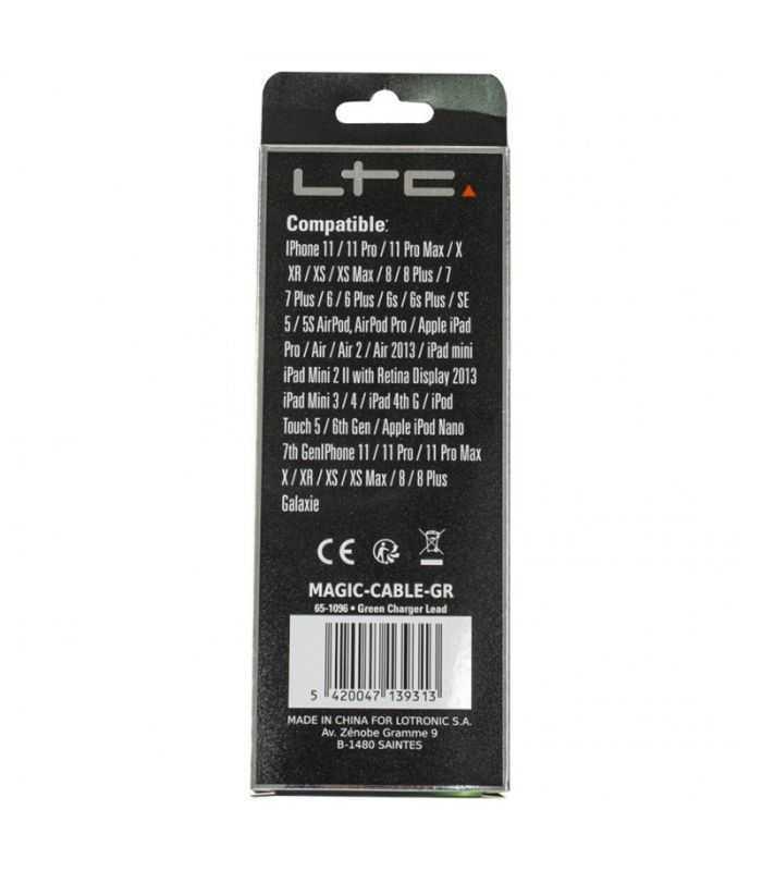 cablu 1m 3in1 usb type c iphone micro usb iluminat led verde 4