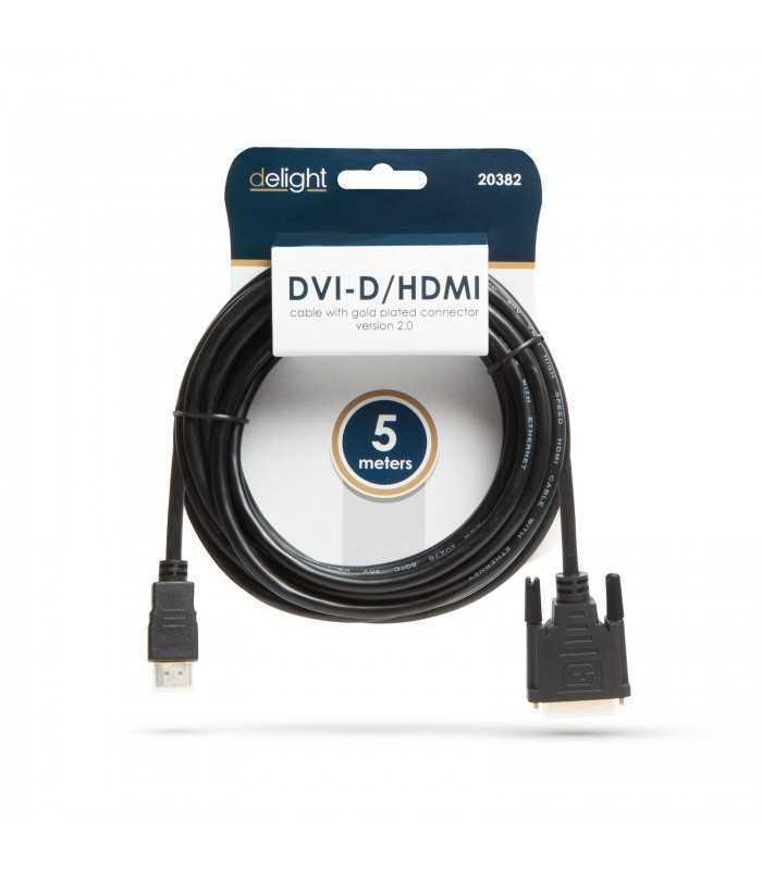 cablu 241 dvi d la hdmi 5m v20 102gbps aurit delight 1