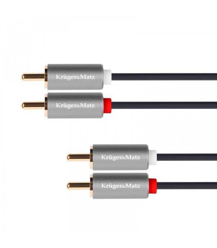 Cablu 2x RCA - 2x RCA 1m BASIC Kruger&Matz