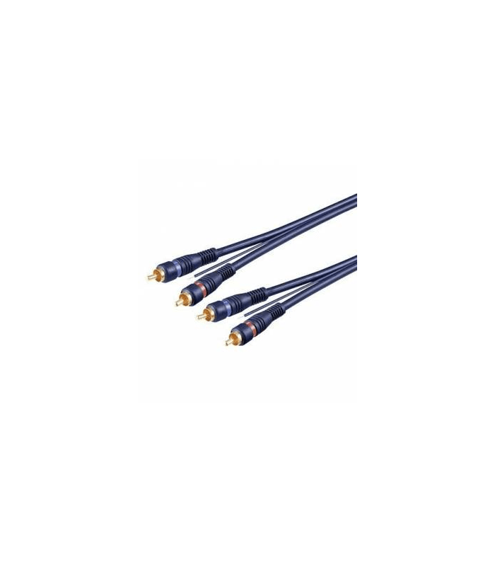 Cablu 2x RCA 3m cu remote OFC dublu ecranat albastru Goobay