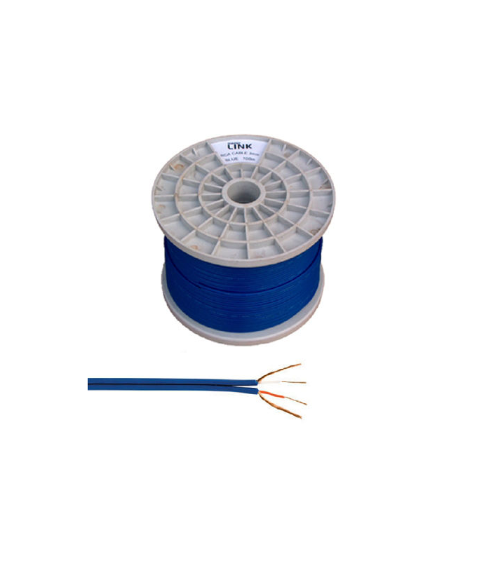 Cablu 2x RCA 3mm albastru Cabletech KAB0204