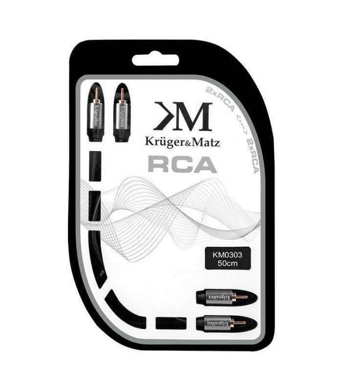 cablu 2x rca la 2x rca 05m profesional krugermatz 1
