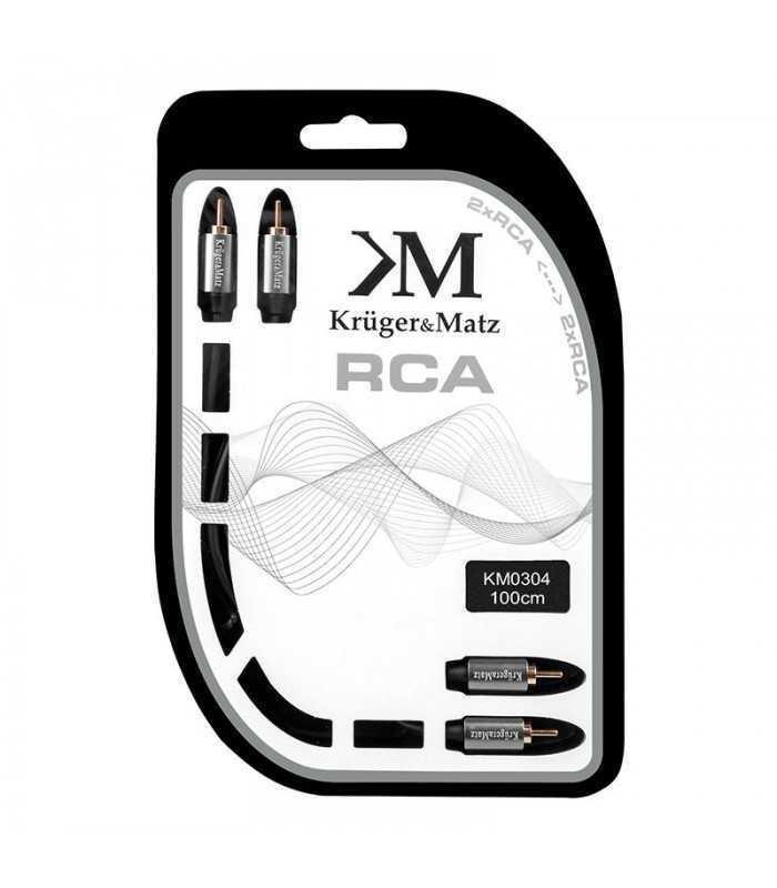 cablu 2x rca la 2x rca 1m profesional krugermatz 1