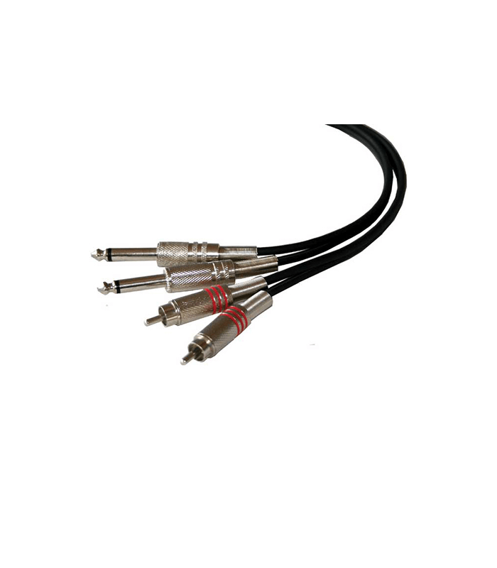 Cablu 2x RCA tata la 2x Jack 6.35 mono 1.5m