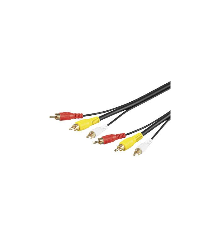 Cablu 3x RCA 10m video RG59 Goobay