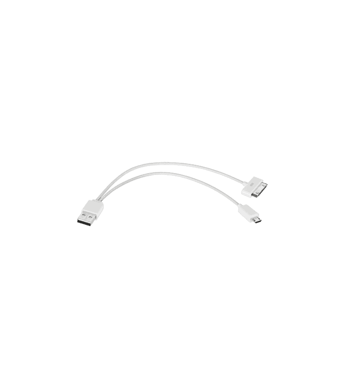 Cablu adaptor 2in1 USB la Lightning si micro USB