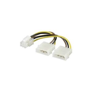 Cablu adaptor 2x Molex 5.25 la P6 PCI Express 6 pini 0.15m Goobay