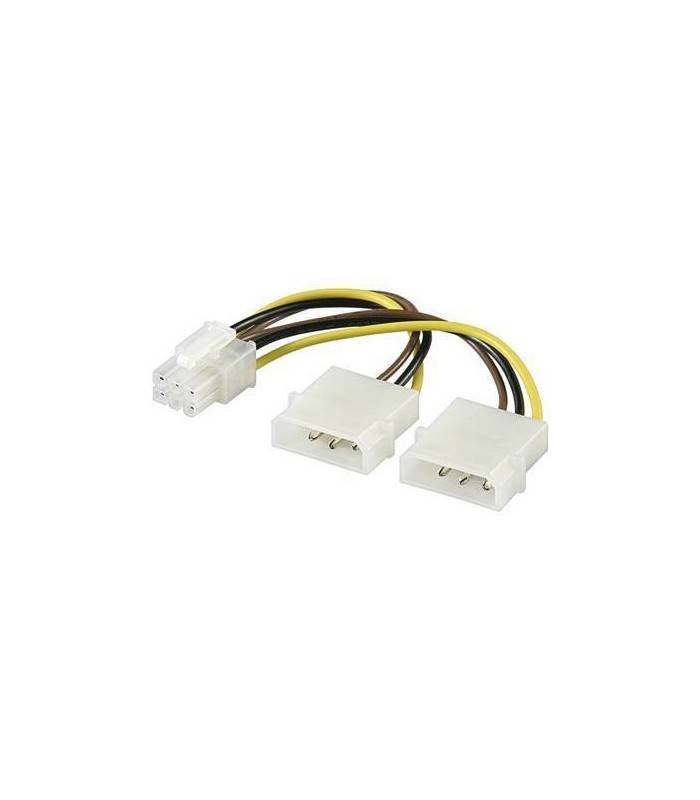Cablu adaptor 2x Molex 5.25 la P6 PCI Express 6 pini 0.15m Goobay