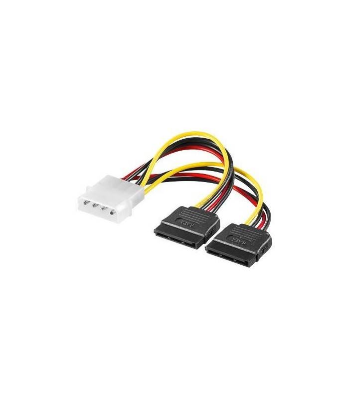 Cablu adaptor 2x Sata la Molex 5.25 4 pini tata 15cm Goobay 1 Cablu adaptor 2x Sata la Molex 5.25 4 pini tata 15cm Goobay