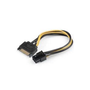 Cablu adaptor alimentare placa video PCIE 6 pini - SATA tata 0.2m