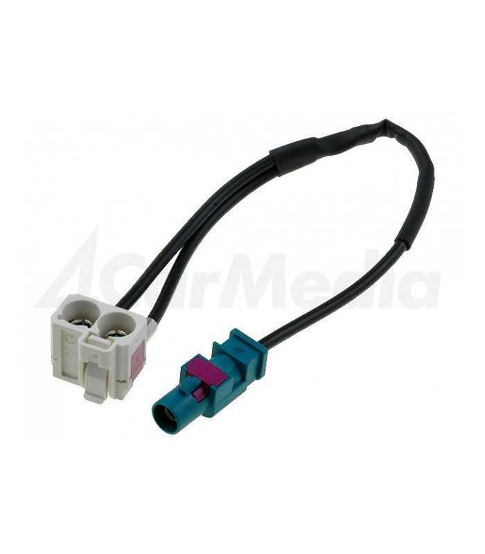Cablu adaptor antena auto Fakra mufa tata - 2x Fakra soclu mama 0.25m Audi RNS-E 4CARMEDIA