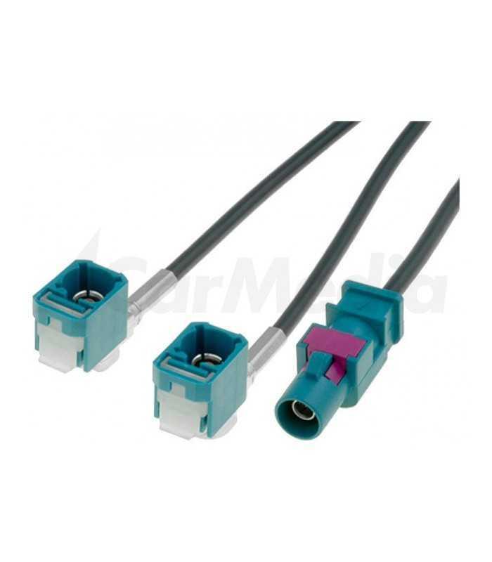 Cablu adaptor antena auto Fakra mufa tata - Fakra soclu mama x2 0.25m VW MFD2 4CARMEDIA