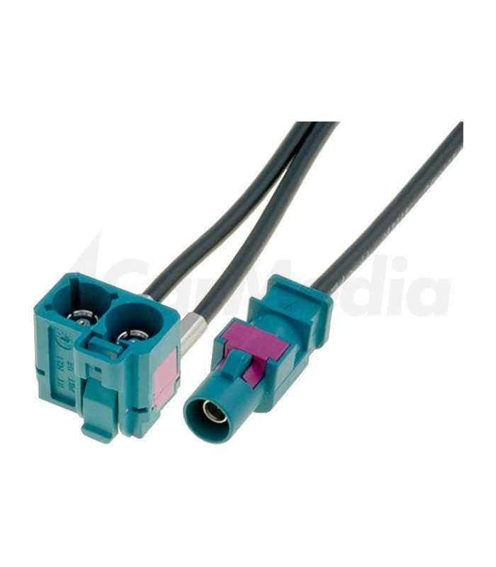 Cablu adaptor antena Fakra mufa tata - Fakra soclu mama dublu 0.25m Audi RNS-E 4CARMEDIA
