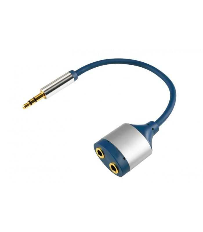 Cablu adaptor audio HiFi stereo Jack 3.5 mm tata - 2x 3.5 mm mama 15cm dublu ecranat HOME