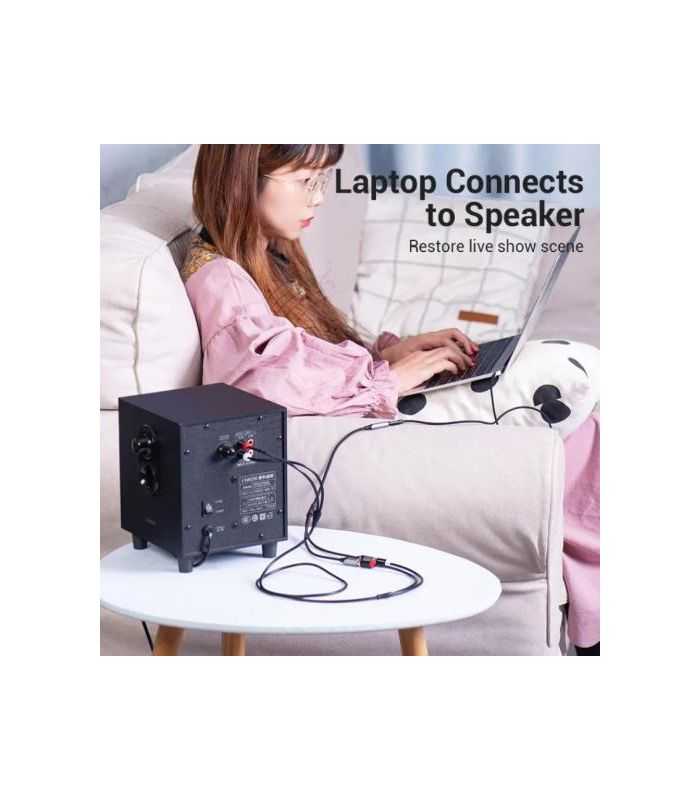 Cablu Adaptor Audio Stereo Jack 35 Mm Mama 2x Rca Mama 03m Vention Bcohy