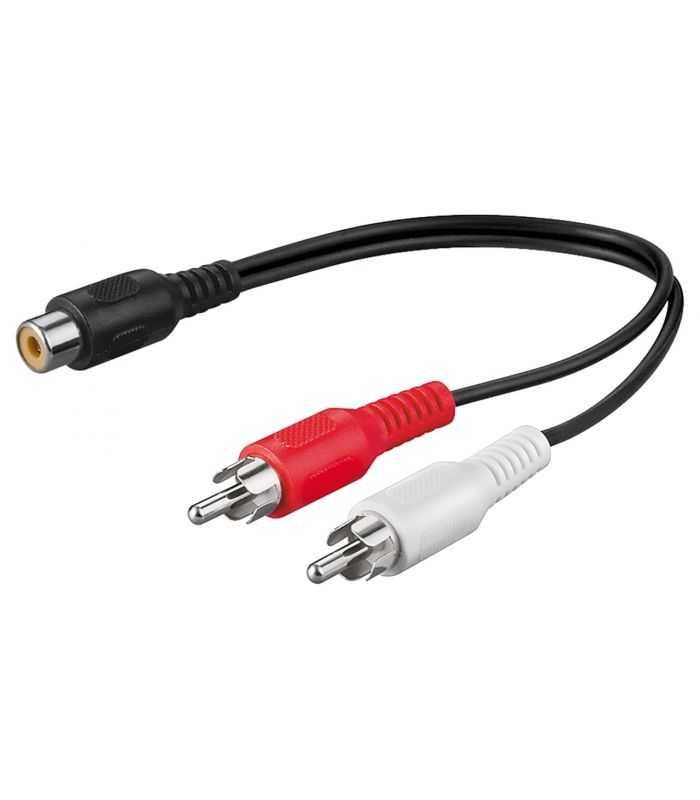 Cablu Adaptor Audio Y Stereo 2x Rca Tata La 1x Rca Mama 02m 50008 Goobay
