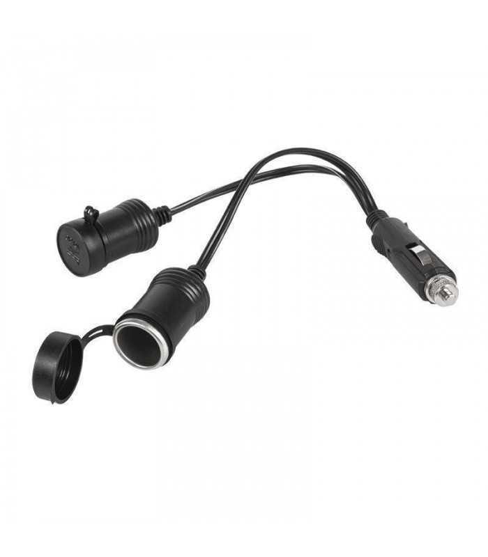 Cablu adaptor auto bricheta la 2 brichete mama 5A/priza 60W 12-24V 20cm