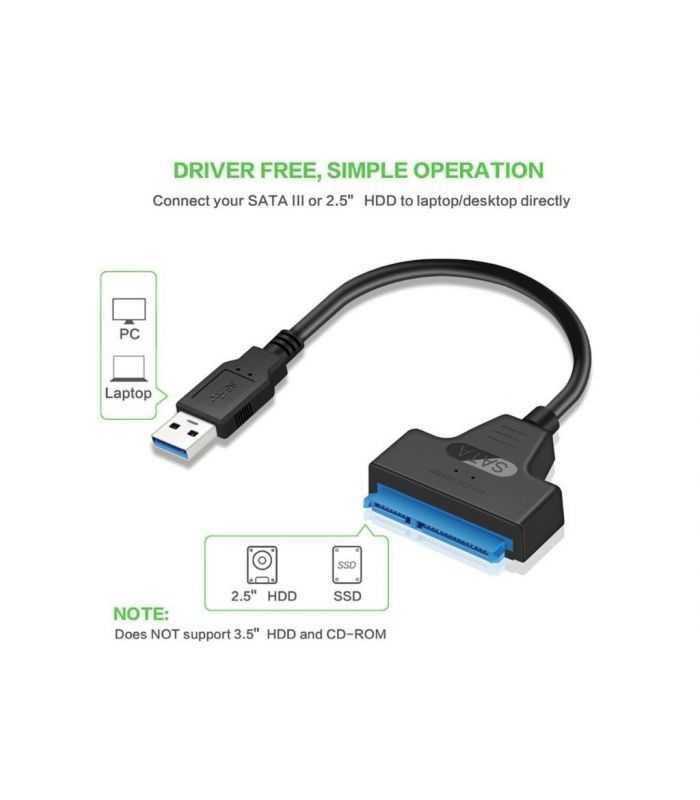 Cablu Adaptor Convertor Usb 30 Sata 22 Pini Pentru Hdd Si Ssd